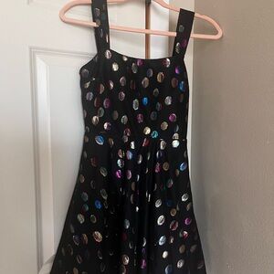 Black Dress with Colorful Polka Dots